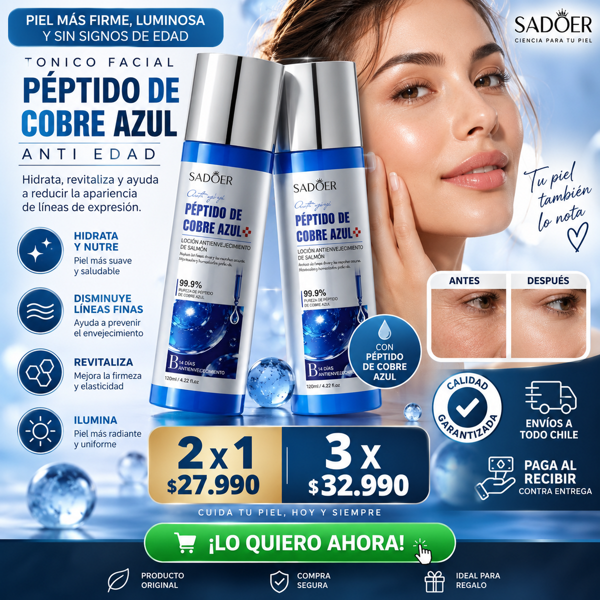 SADOER / TONICO FACIAL PEPTIDO COBRE ANTIEDAD