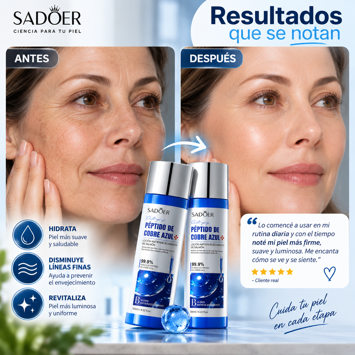 SADOER / TONICO FACIAL PEPTIDO COBRE ANTIEDAD