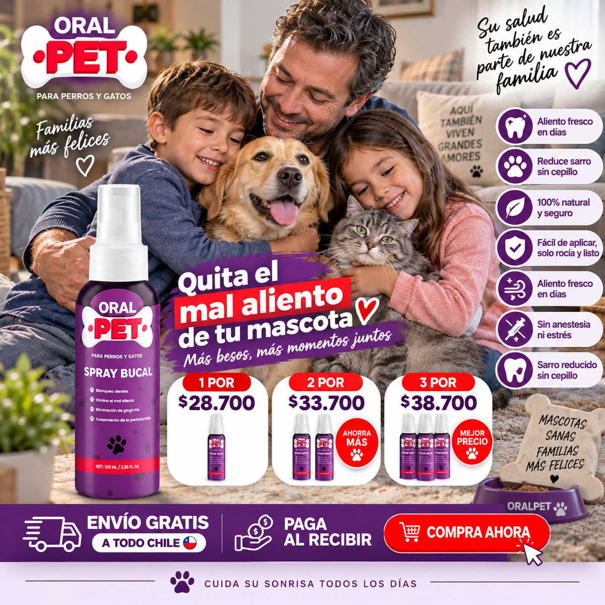 ORAL PET SPRAY / QUITA EL MAL ALIENTO DE TU MASCOTA